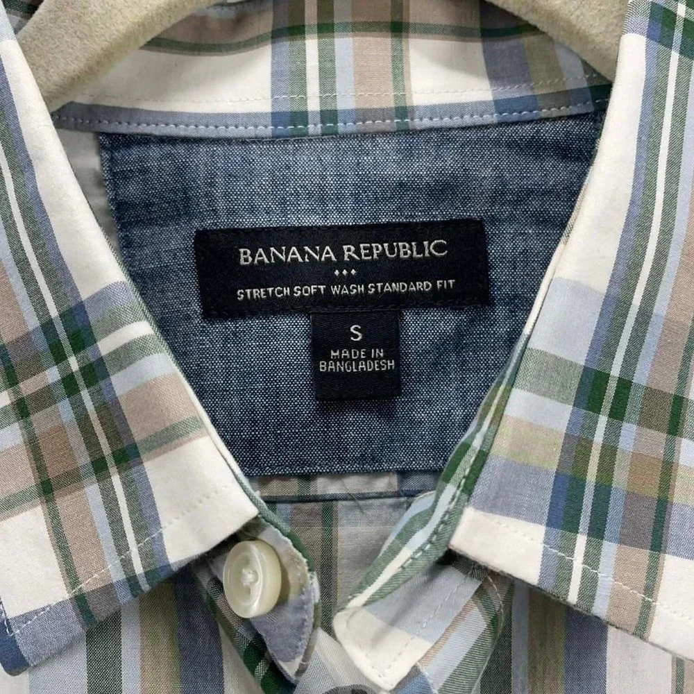 Vintage Earth Tone Plaid Button Down Mens Small Shirt‎ Cabincore Preppy Dadcore